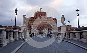 Bridge near Castel Santangelo, Rome, Italy.