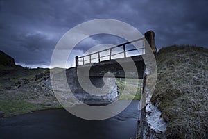 Bridge near Gluggafoss waterfall