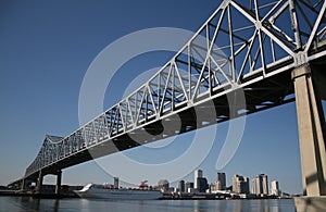 Bridge with New Orleans skyline