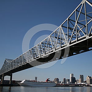 Bridge with New Orleans skyline