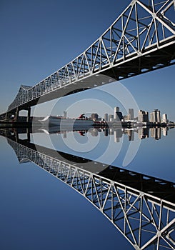 Bridge with New Orleans skyline