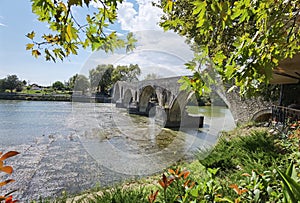 Bridge old arched in arta city greece