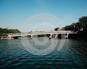 The castle bridge of osaka castle