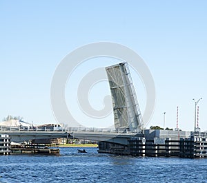 Bridge opening with boat