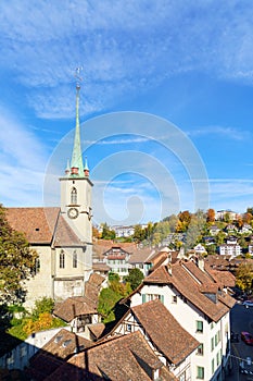 Bridge over Aare and Nydegg Church , Bern, Switzerland