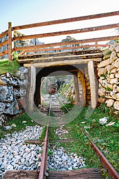 Bridge over abandoned mine train track