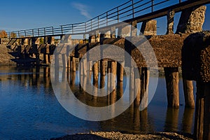 A bridge over a body of water