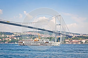 Bridge over the Bosphorus strait in Istanbul, Turkey