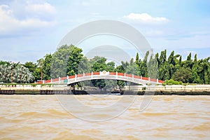 The bridge over the canal on the Chao Phraya River