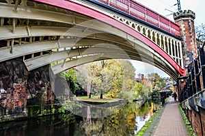 Bridge over the canal in Manchester, UK