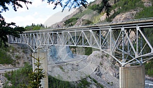 A bridge over a canyon in alaska