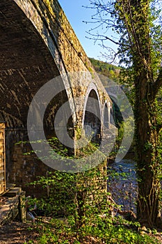 Bridge over the Dee river. Llangollen, Denbighshire, Wales