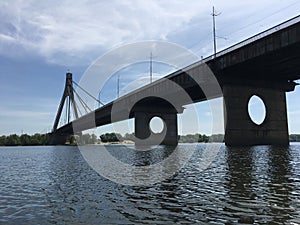 Bridge over the Dnipro river. Eastern Europe, Ukraine Kiev.