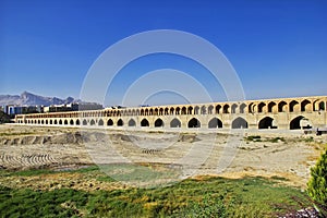 Bridge over dry river in Isfahan, Iran