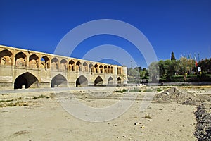 Bridge over dry river in Isfahan, Iran