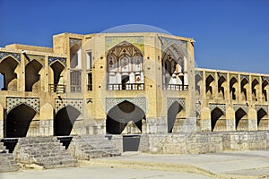 Bridge over dry river in Isfahan, Iran