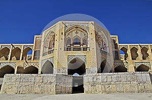 Bridge over dry river in Isfahan, Iran