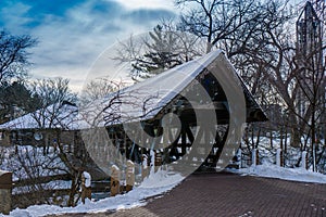 Bridge over the DuPage River West Branch in Naperville, IL photo