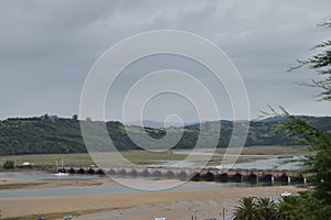 Bridge Over The Estuary Of The Gandarilla River In San Vicente de la Barquera. August 25, 2013. San Vicente de la Barquera,