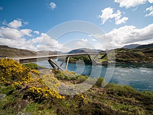 Bridge over fast flowing river Scotland
