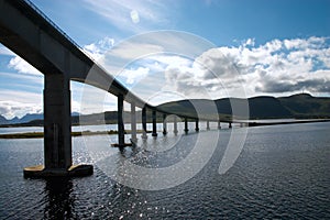 Bridge over fiord photo