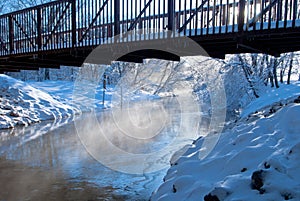 Bridge over freezing creek