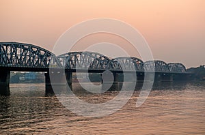 Bridge over Ganga at sunset