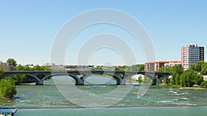 Bridge over the Garonne river in Toulouse, France.