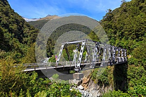 Bridge over Gates of Haast, New Zealand