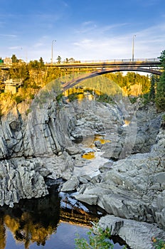 Bridge over a Gorge at Sunset