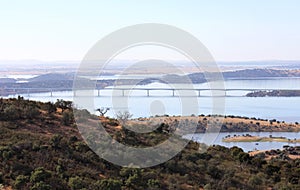 Bridge over the Guadiana River in Portugal photo