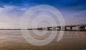 Bridge over Guayas river in Guayaquil, Ecuador photo