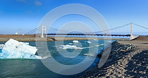 Bridge over icelands Jokulsarlon