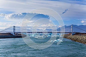 Bridge over icelands Jokulsarlon