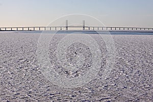 Bridge over icy water