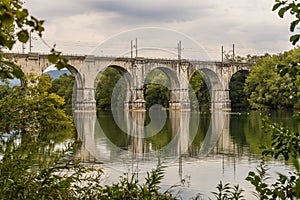 Bridge over Isonzo River, Italy.