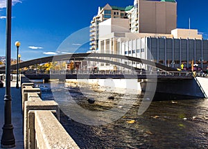 Bridge Over Local River Downtown Reno