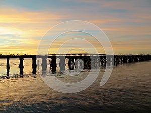 Bridge over the Manatee River at sunset