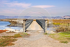 Bridge over the marshes of East San Francisco Bay, Hayward, California