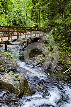 Bridge over a mountain river