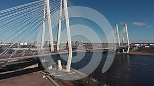 Bridge over the Neva river in Saint Petersburg. Vansu bridge