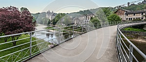 Bridge over the Ourthe river in Durbuy, Belgium photo