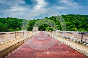 The bridge over Prettyboy Dam, in Baltimore County, Maryland.