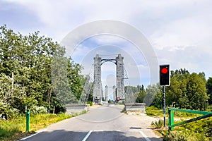 Bridge over Rhone river in France, on Rue Thiers