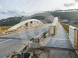 bridge over Rio Seixe river to village Odeceixe, Alentejo, Portugal