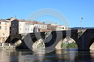Bridge over the river Aude in Limoux , France