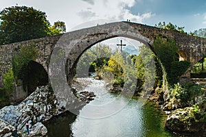 A bridge over the river in Cangas de Onis, Asturias