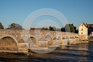 Bridge over the River Cher in the town of Montrichard in the Loire Valley, France.