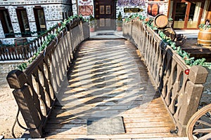 Bridge over the river in the city of Melnishka Melnik, Bulgaria