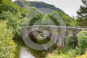 Bridge over river Derwent at Grange, Borrowdale, near Keswick, U